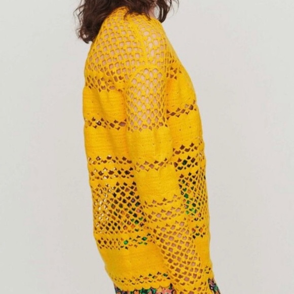 Bright sunny yellow crocheted top by Maje.☀️ - Picture 3 of 9